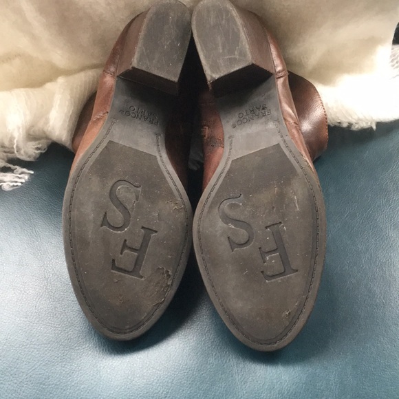Franco Sarto Distressed Leather Heeled Bootie 8.5 - Picture 7 of 7